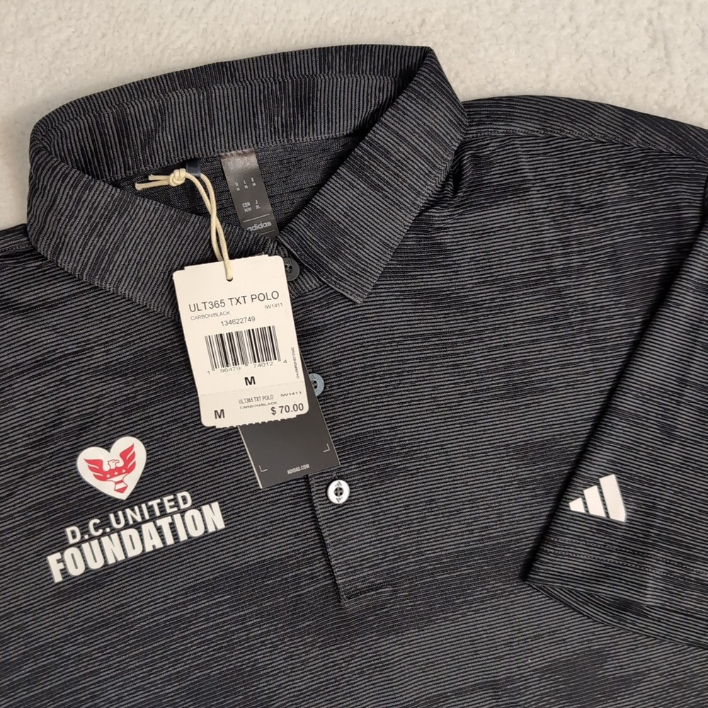NWT Adidas D.C. United Foundation Athletic Drive Polo Men's M Black 2023